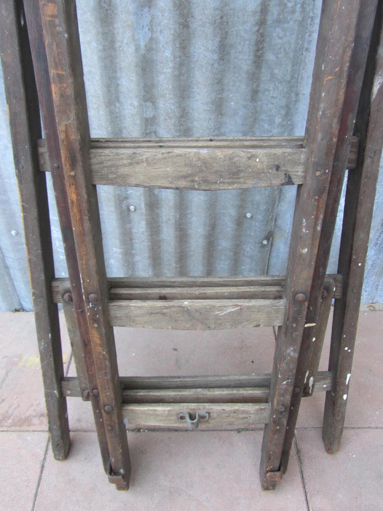 Unieke oude industriële ladder, vintage brocante ladder, decoratieve ladder