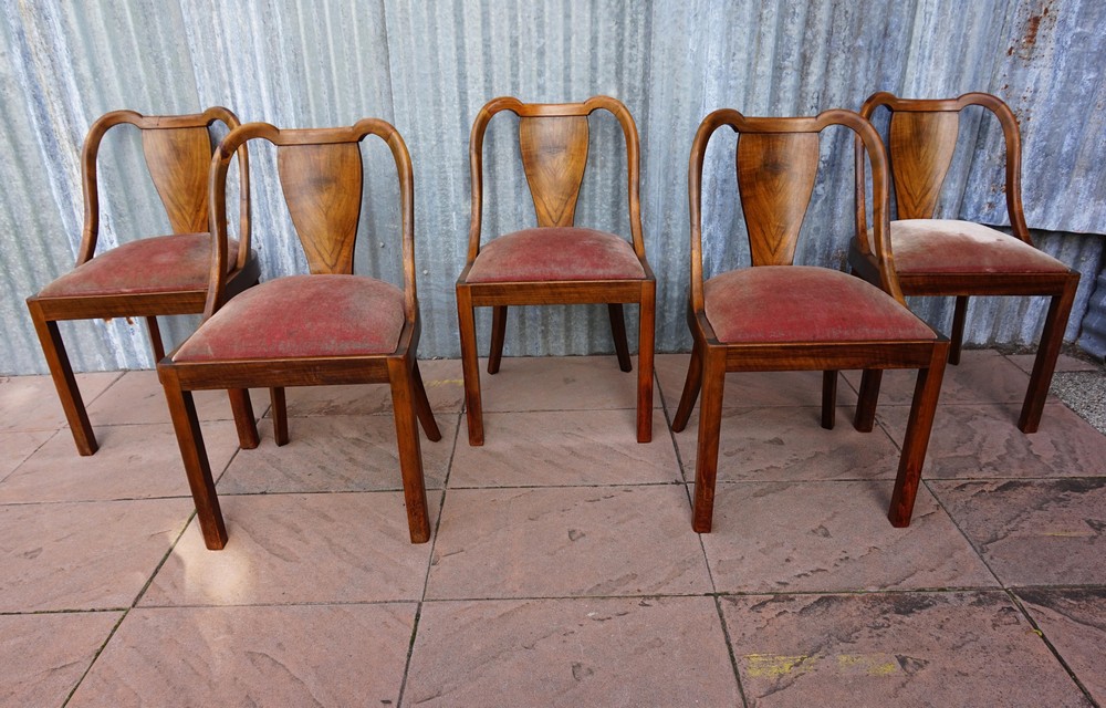 Wonderlijk French Art Deco Chairs, dining chairs set of 5 PS-91