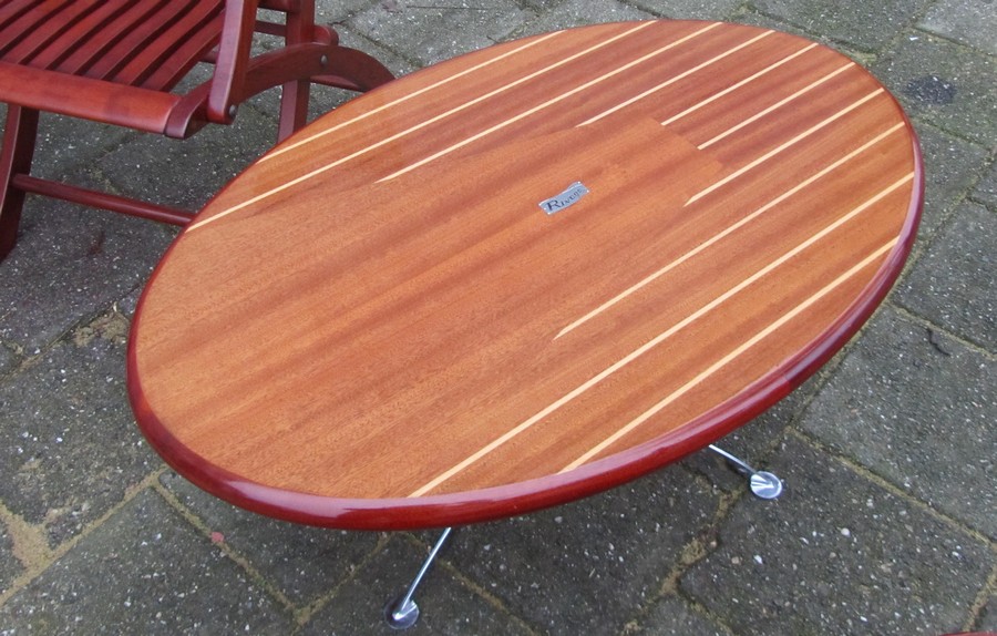 Ronde marine dek boot tafel, uittrek tafel teak scheepsmeubelen van