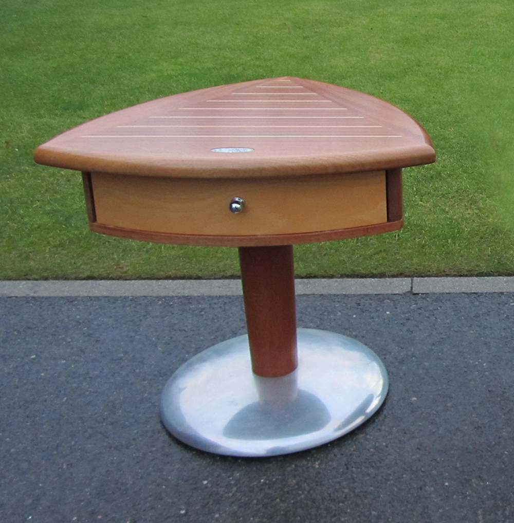 Ronde marine dek boot tafel, uittrek tafel teak scheepsmeubelen van