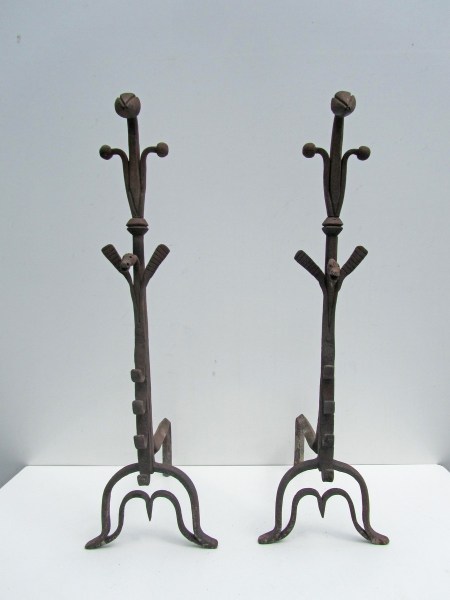 Andirons-firedogs-dragon-Gothic-French-17th-18th-century-antique-wrought-iron-haardijzers-handgesmede-ijzeren-00007