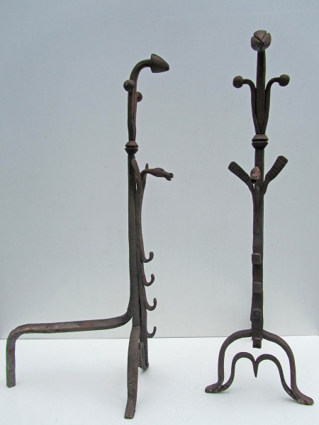 Andirons-firedogs-dragon-Gothic-French-17th-18th-century-antique-wrought-iron-haardijzers-handgesmede-ijzeren-00008