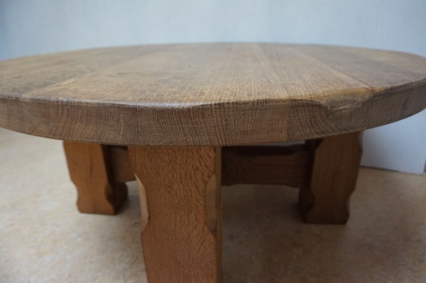 Brutalist-solid-wooden-oak-round-coffee-table-rutic-artisan-handcrafted-eiken-ronde-salontafel-massief-vintage-wabi-sabi