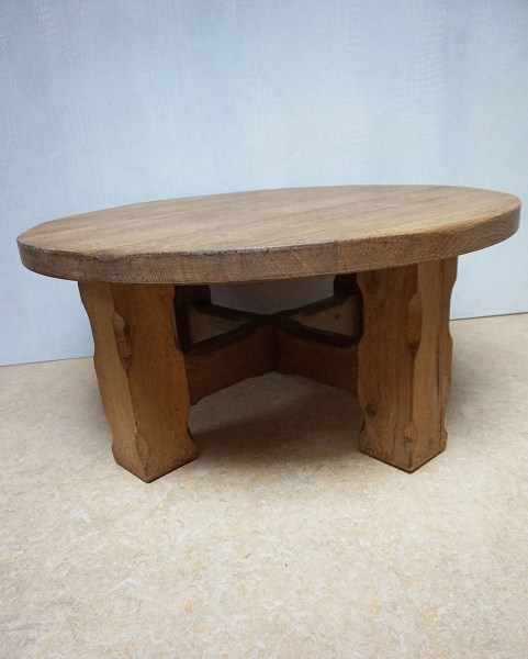 Brutalist-solid-wooden-oak-round-coffee-table-rutic-artisan-handcrafted-eiken-ronde-salontafel-massief-vintage-wabi-sabi