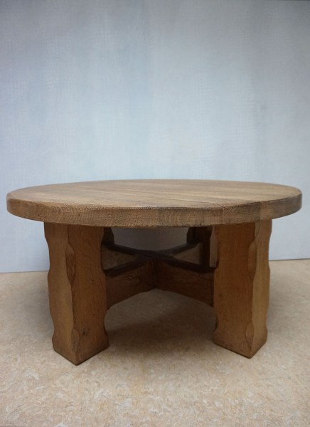 Brutalist-solid-wooden-oak-round-coffee-table-rutic-artisan-handcrafted-eiken-ronde-salontafel-massief-vintage-wabi-sabi