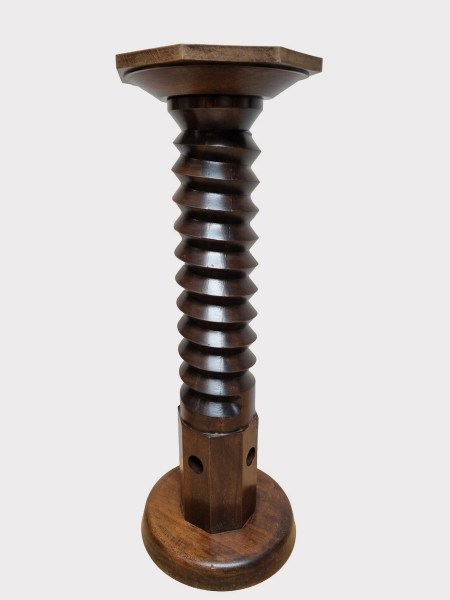 Brutalistisch-Charles-Dudouyt-wine-corkscrew-pedestal-column-gedraaide-zuil-pilaar-wijnpers-machine-age-