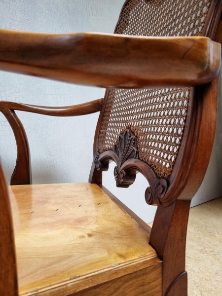 Chippendale-caned-Bergere-fauteuil-armchair-cabriole-lion-claw-ball-feet-webbing-antique-armstoel-rotan-00011