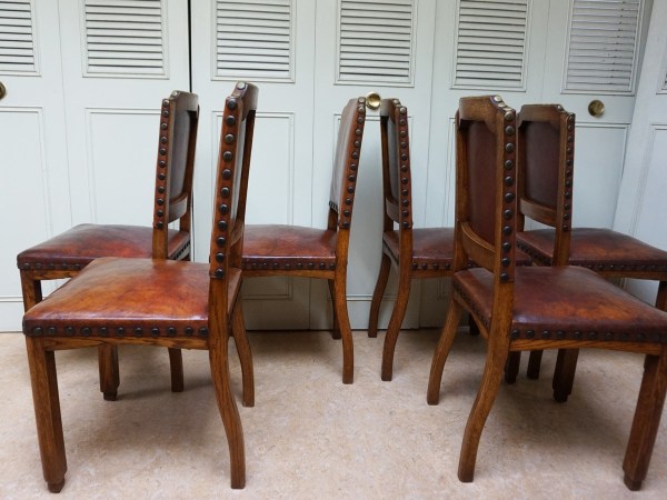 Dutch-art-deco-brown-leather-dining-chairs-antique-oak-six-eiken-eetkamerstoelen-stoelen-antiek-bruin-leren-