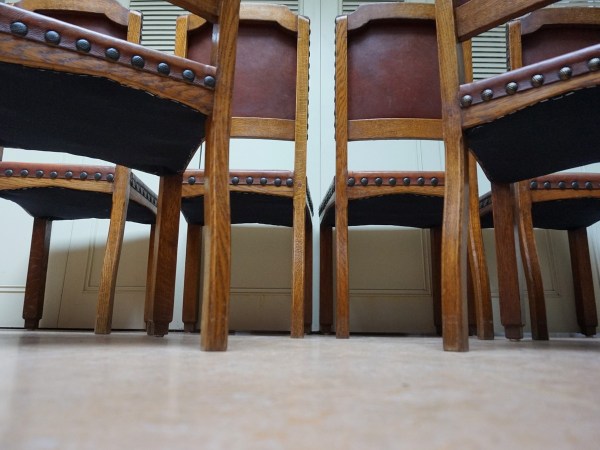 Dutch-art-deco-brown-leather-dining-chairs-antique-oak-six-eiken-eetkamerstoelen-stoelen-antiek-bruin-leren-