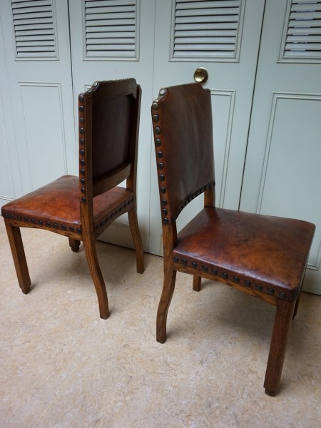 Dutch-art-deco-brown-leather-dining-chairs-antique-oak-six-eiken-eetkamerstoelen-stoelen-antiek-bruin-leren-