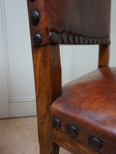 Dutch-art-deco-brown-leather-dining-chairs-antique-oak-six-eiken-eetkamerstoelen-stoelen-antiek-bruin-leren-