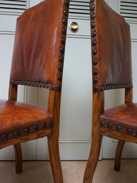 Dutch-art-deco-brown-leather-dining-chairs-antique-oak-six-eiken-eetkamerstoelen-stoelen-antiek-bruin-leren-