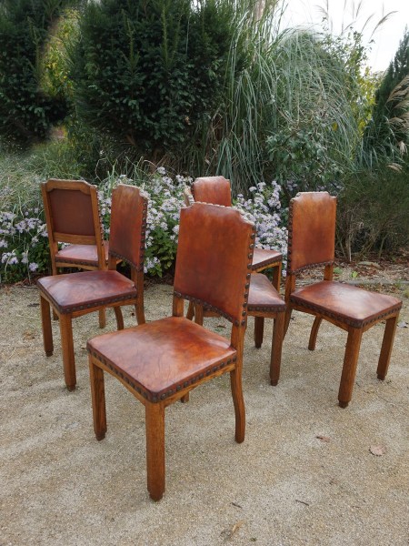 Dutch-art-deco-brown-leather-dining-chairs-antique-oak-six-eiken-eetkamerstoelen-stoelen-antiek-bruin-leren-