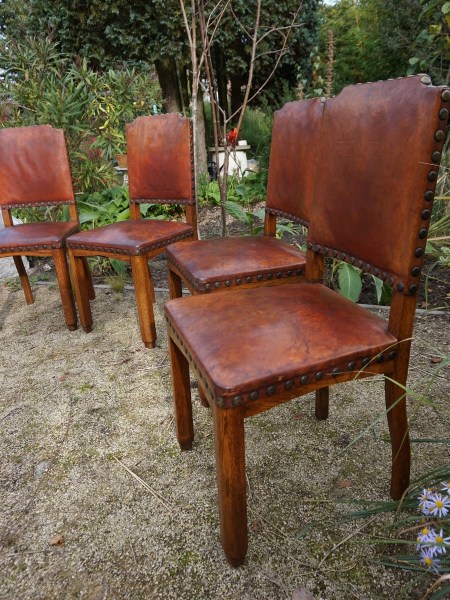 Dutch-art-deco-brown-leather-dining-chairs-antique-oak-six-eiken-eetkamerstoelen-stoelen-antiek-bruin-leren-