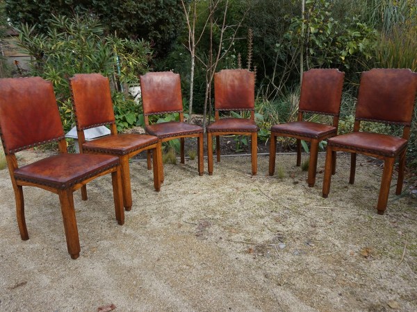 Dutch-art-deco-brown-leather-dining-chairs-antique-oak-six-eiken-eetkamerstoelen-stoelen-antiek-bruin-leren-