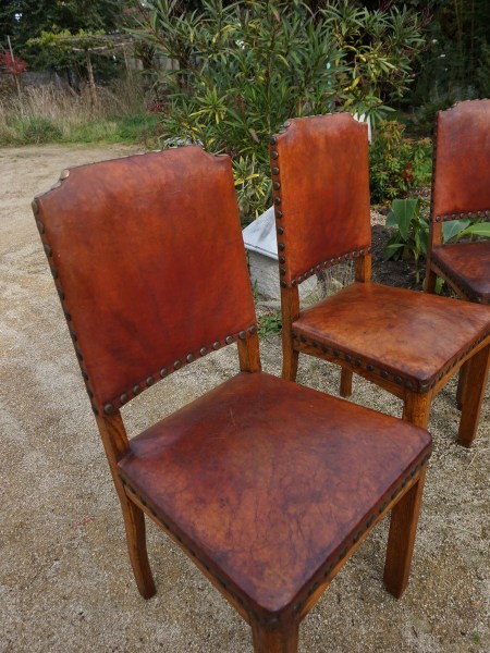 Dutch-art-deco-brown-leather-dining-chairs-antique-oak-six-eiken-eetkamerstoelen-stoelen-antiek-bruin-leren-