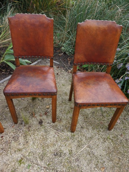 Dutch-art-deco-brown-leather-dining-chairs-antique-oak-six-eiken-eetkamerstoelen-stoelen-antiek-bruin-leren-