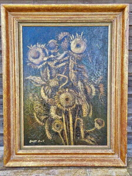 Gust-Smet-schilderij-zonnebloemen-olieverf-sunflowers-oil-painting-Braque-Ernst-Chagall-Belgium-Belgie-