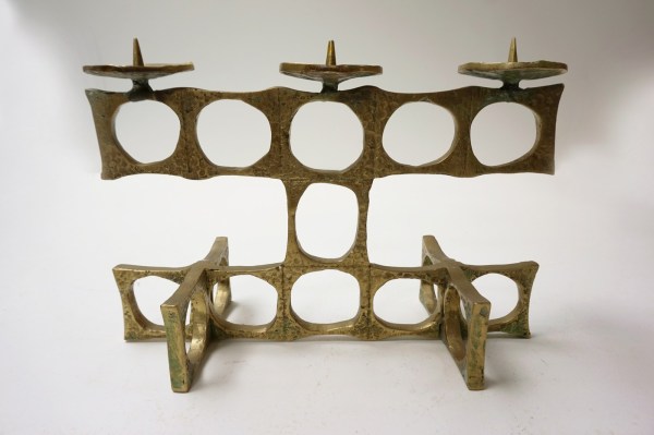 Heinz-Goll-candelabra-candlestick-kandelaar-bronze-brass-brutalist-sculptor-Austria