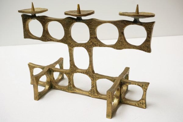 Heinz-Goll-candelabra-candlestick-kandelaar-bronze-brass-brutalist-sculptor-Austria