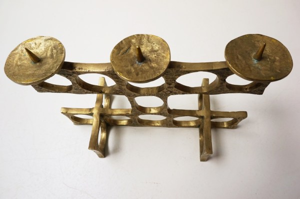Heinz-Goll-candelabra-candlestick-kandelaar-bronze-brass-brutalist-sculptor-Austria