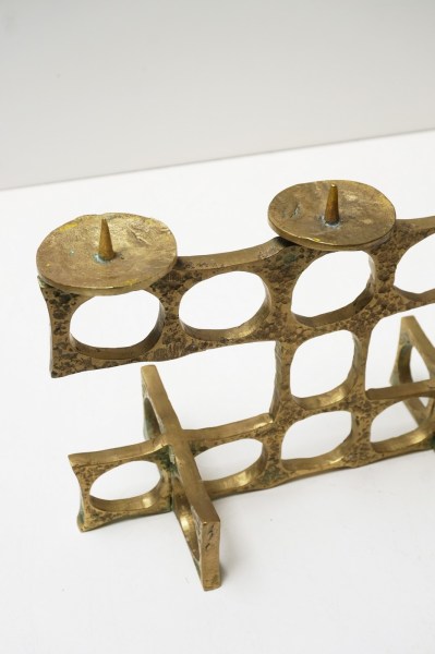 Heinz-Goll-candelabra-candlestick-kandelaar-bronze-brass-brutalist-sculptor-Austria