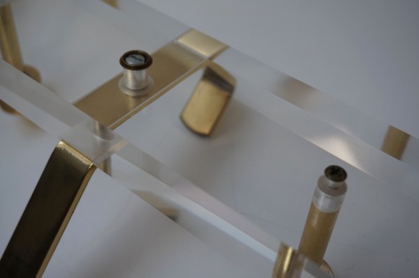 Hollywood-Regency-acrylic-lucite-brass-wall-coat-rack-plexiglas-messing-vintage-kapstok-Italian-porte-monteau