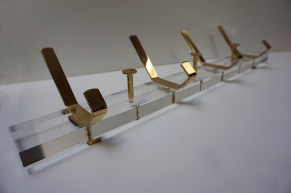 Hollywood-Regency-acrylic-lucite-brass-wall-coat-rack-plexiglas-messing-vintage-kapstok-Italian-porte-monteau