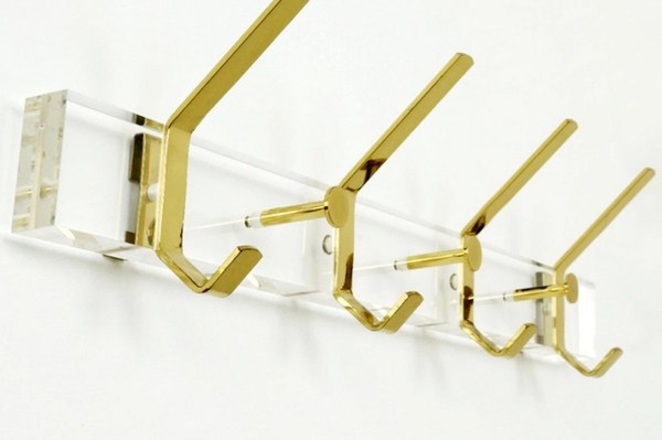 Hollywood-Regency-acrylic-lucite-brass-wall-coat-rack-plexiglas-messing-vintage-kapstok-Italian-porte-monteau