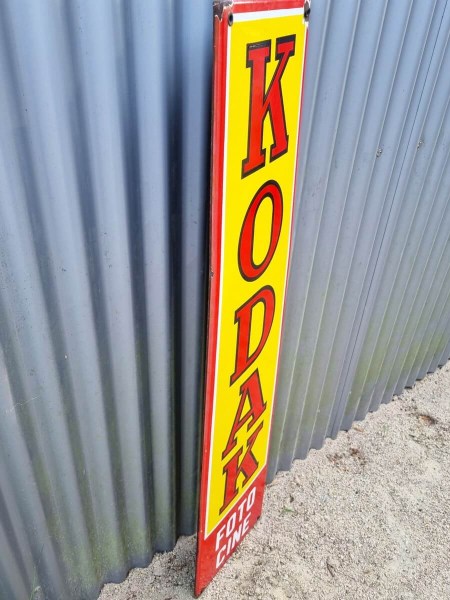 Kodak-emaille-reclamebord-vintage-Foto-Cine-enamel-sign-Grahait-Gosselies-1985-insigna-smaltata-pubblicitairia-00007
