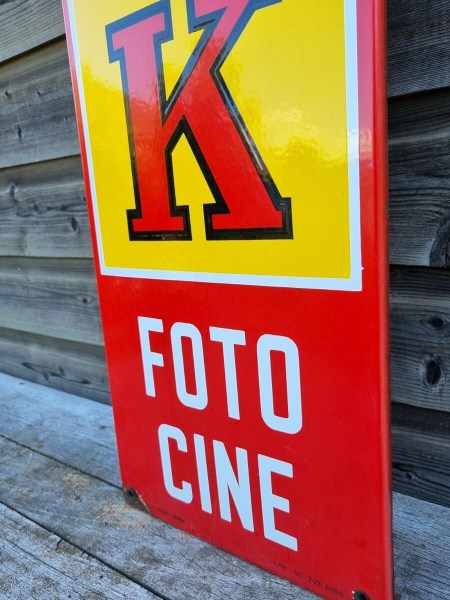 Kodak-emaille-reclamebord-vintage-Foto-Cine-enamel-sign-Grahait-Gosselies-1985-insigna-smaltata-pubblicitairia-00015