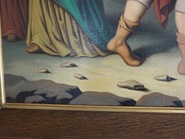 Neo-gotische-gothic-stationofthecross-kruisweg-statie-antiek-kerk-schilderij-painting-Jesus-Christ-cross-00008