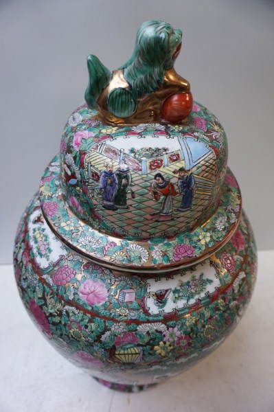 Oriental-Ceramic-Chinese-Ginger-urns-art-deco-Canton-famille-rose-dekselvazen-large-grote-