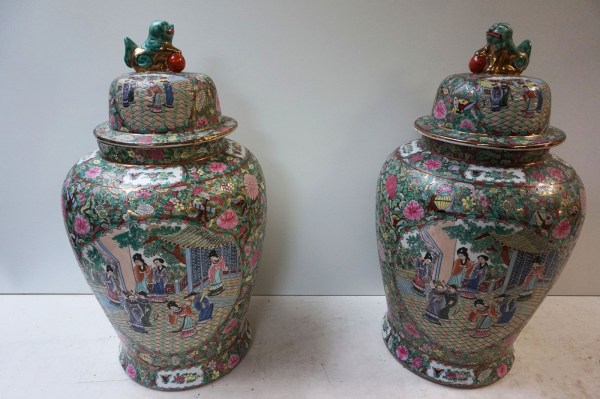 Oriental-Ceramic-Chinese-Ginger-urns-art-deco-Canton-famille-rose-dekselvazen-large-grote-