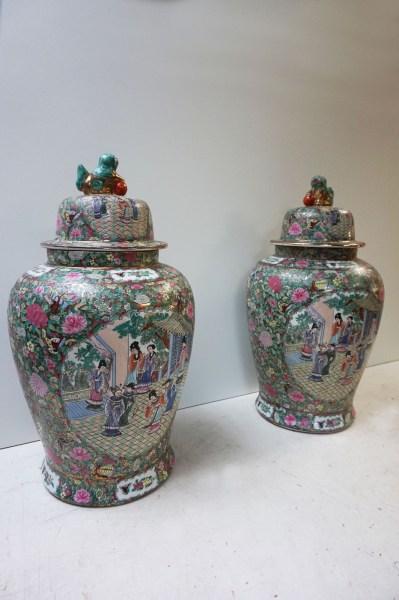 Oriental-Ceramic-Chinese-Ginger-urns-art-deco-Canton-famille-rose-dekselvazen-large-grote-