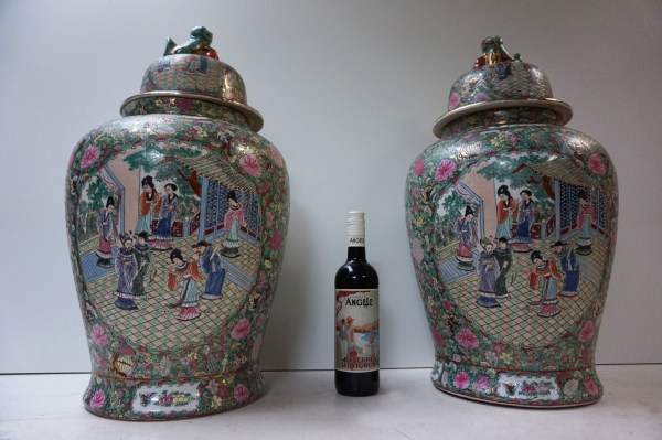 Oriental-Ceramic-Chinese-Ginger-urns-art-deco-Canton-famille-rose-dekselvazen-large-grote-