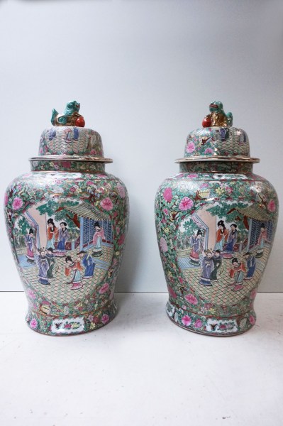 Oriental-Ceramic-Chinese-Ginger-urns-art-deco-Canton-famille-rose-dekselvazen-large-grote-