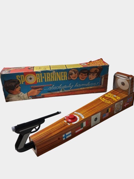 Technofix-sport-trainer-oud-blikken-speelgoed-orginele-doos-tin-plate-toy-shooting-game-vintage-318-schietspel
