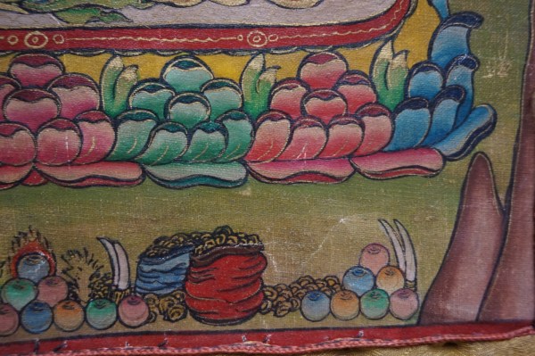 Thangka-Tibetan-old-Manjushri-wisdom-bodhisattva-wijsheid-hinduism-Buddhism-schildering-Nepal-antiek-00002