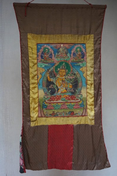 Thangka-Tibetan-old-Manjushri-wisdom-bodhisattva-wijsheid-hinduism-Buddhism-schildering-Nepal-antiek-00005