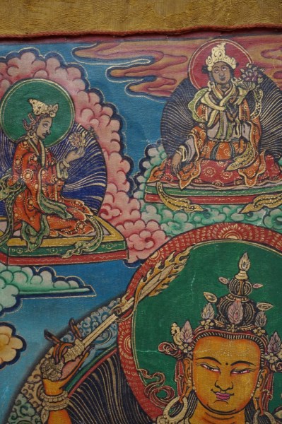 Thangka-Tibetan-old-Manjushri-wisdom-bodhisattva-wijsheid-hinduism-Buddhism-schildering-Nepal-antiek-00009