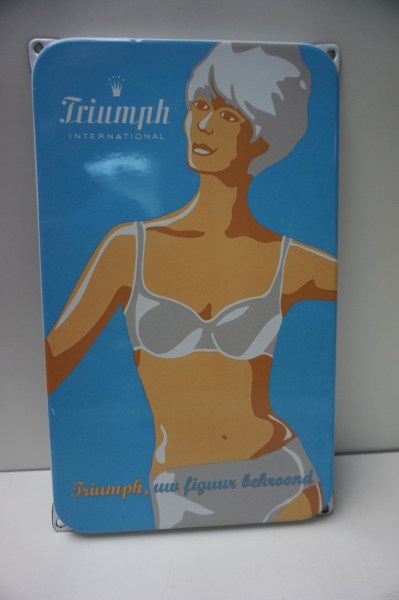 Triumph-International-Emaille-Reclame-bord-ondrgoed-bh-uw-fguur-bekroond-jaren-7001