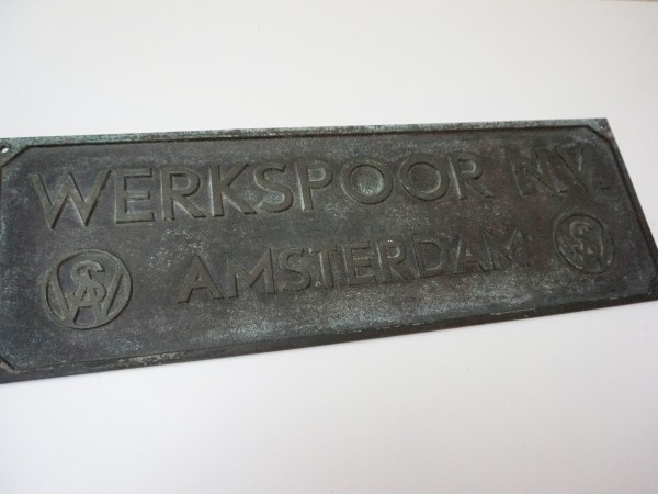 Werkspoor-NV-Amsterdam-werkplaat-stoomlocomotief-Koninklijke-Nederlandse-Fabriek-spoorwegmaterieel-bronze-train-plaque