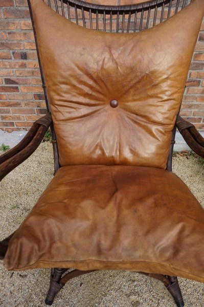 bamboo-rattan-vintage-leather-lounge-chair-high-fan-back-Rohe-Noordwolde-bamboe