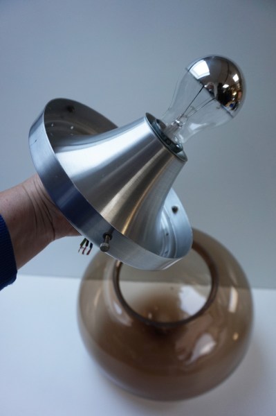 dijkstra-druppel-drop-lamp-plafondlamp-flush-mount-cieling-smoked-glass-rookglas-vintage-mid-century-Dutch-