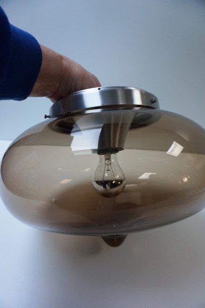 dijkstra-druppel-drop-lamp-plafondlamp-flush-mount-cieling-smoked-glass-rookglas-vintage-mid-century-Dutch-