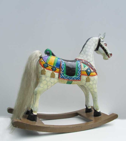 Origineel antiek kermispaard / carousel paard, old wooden fairground, carousel horse