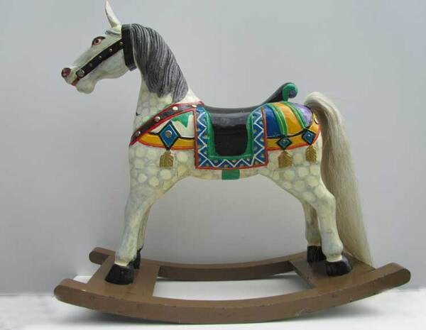 Origineel antiek kermispaard / caroussel paard, old wooden fairground, caroussel horse