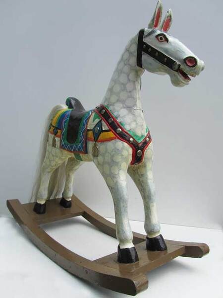Origineel antiek kermispaard / caroussel paard, old wooden fairground, caroussel horse