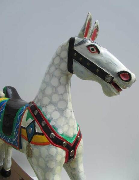 Origineel antiek kermispaard / caroussel paard, old wooden fairground, caroussel horse